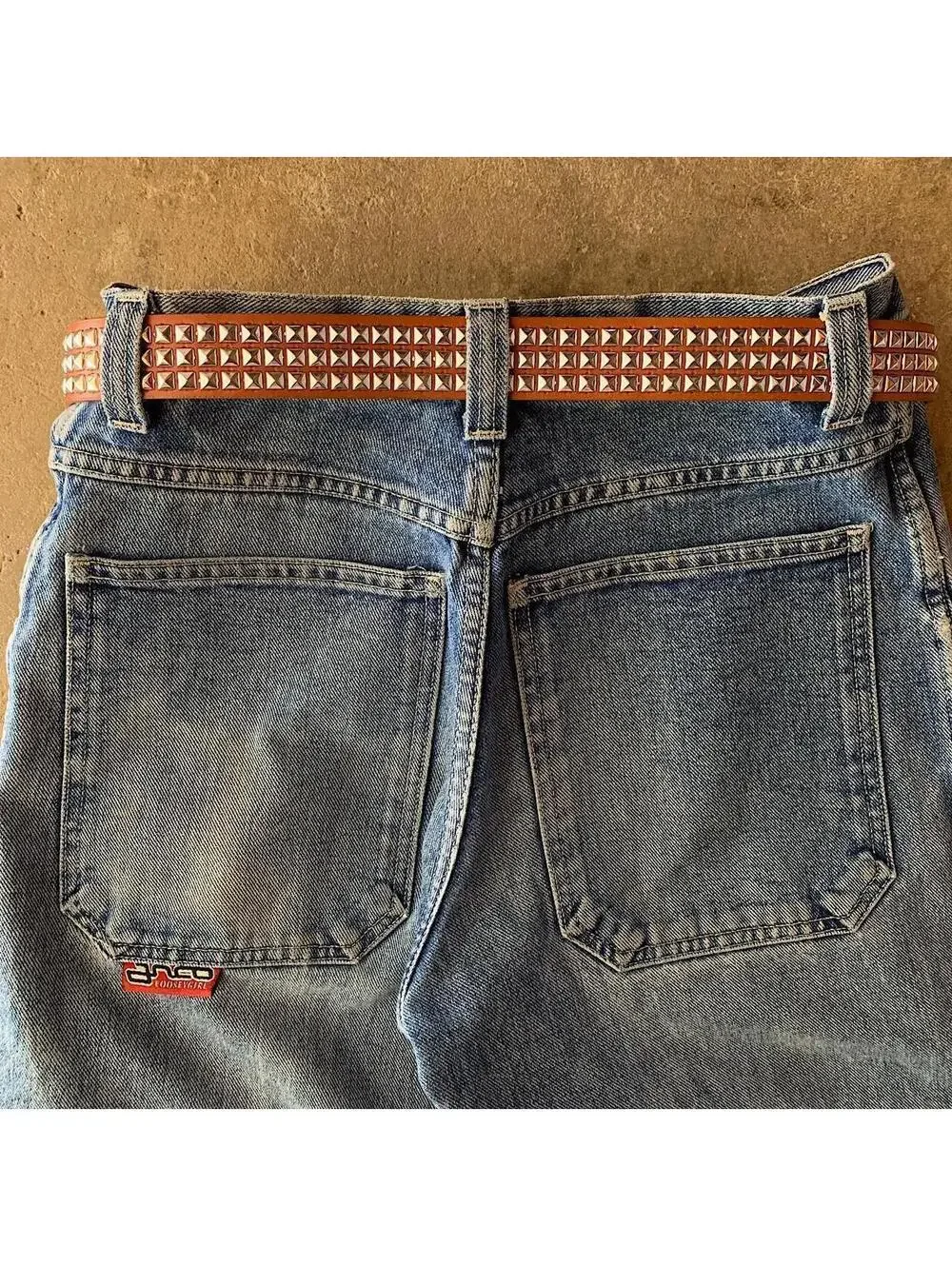 Diamond Studded brown essential belt. Y2k 2000s style. Fits a 30-36 inch waist.